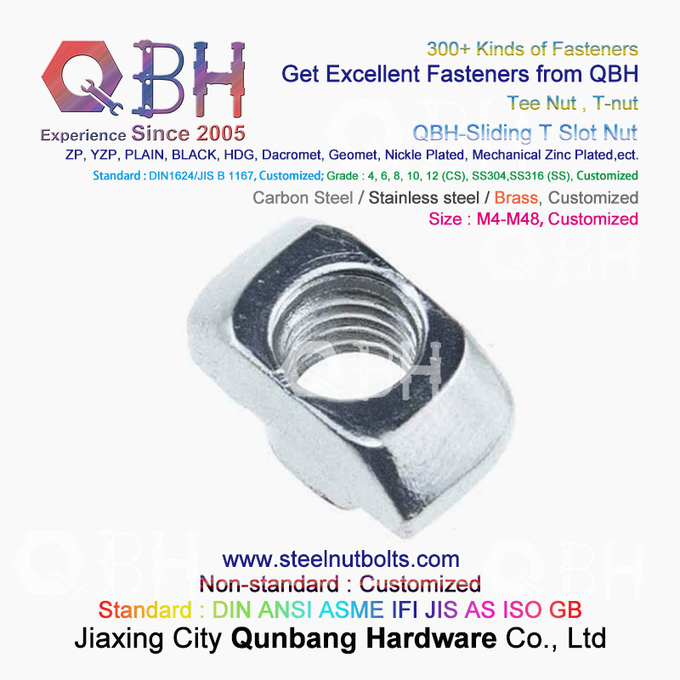 QBH 4040 시리즈 산업적 알루미늄 라멘 구조 Ｔ 햄머식 t홈 너트 미끄러져 움직이는 T-핵심 0